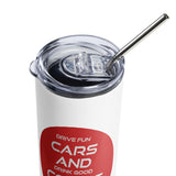 Drive Fun Cars and Drink Good Coffee Everyday JDM Coffee Tumbler with Mount Fuji and Rising Sun